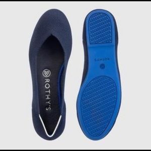 Rothy’s Navy Round Toe White Halo SHOES 7.5